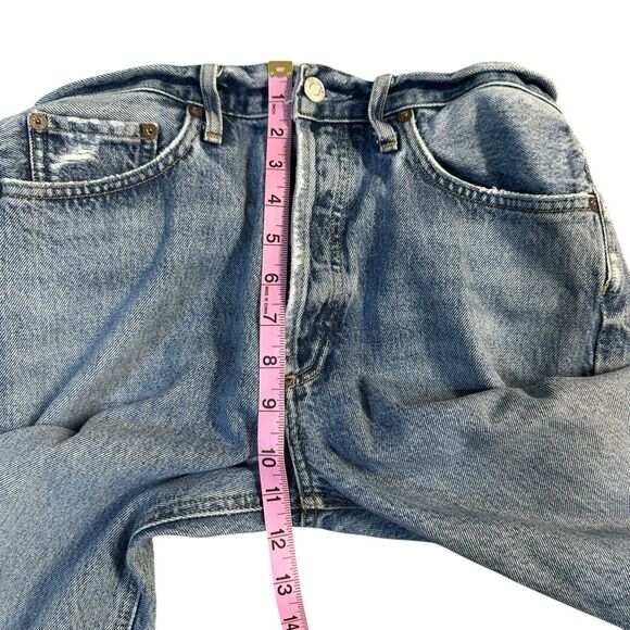Agolde Jeans Womens Size 27 Blue Lana Straight Leg High Rise Distressed Denim - Picture 13 of 16